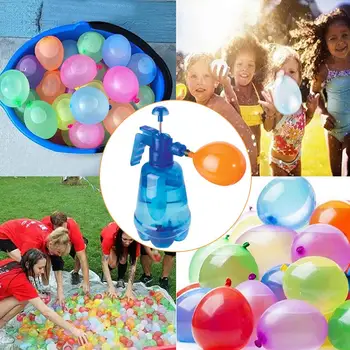 Pripučiami Nešiojamų Oro, Vandens Bomba Balionas Siurblys su 300 Vnt. Balionų Vaikams Šalis Lauko Ball Žaislas (Balionai Atsitiktinių Spalvų)