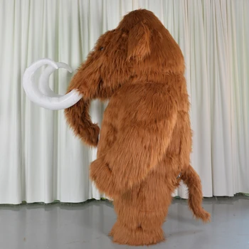 Pripučiami Pliušinis Mamutas Talismanas Kostiumas Fursuit Mammuthus primigenius Skatinimo Helovyno Cosplay Šalies Furry Suknelė Gyvūnų Suaugusiųjų