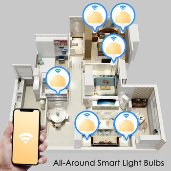 Pritemdomi 15W E27 WiFi Smart Lemputės, LED Lempos App Veikia, Alexa, Google Asistento Valdymo Balsu Pabusti Smart naktinė lempa Lempos