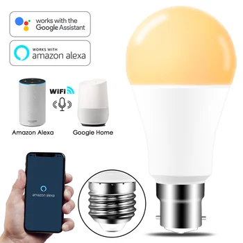 Pritemdomi 15W E27 WiFi Smart Lemputės, LED Lempos App Veikia, Alexa, Google Asistento Valdymo Balsu Pabusti Smart naktinė lempa Lempos