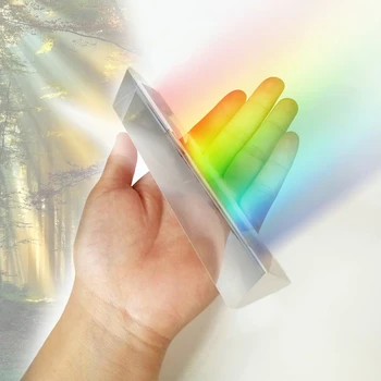 Prizmė Trikampio Tikslumo K9 Optinis Stiklas, Atspindintis Fizikos Mokslo Dėstymo Šviesos Spektro Prizmės Vaivorykštė Studentų Kristalų