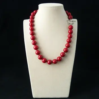 Puikiai 10mm Originali Pietų Jūros koralų raudona shell perlų vėrinį ilgas Megztinis grandinės vestuvių Moteris Dovaną žodis 925 papuošalai