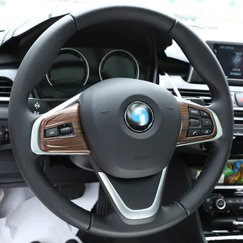 Pušies Medienos tekstūros BMW 2 serija 218i f45 F46 X1 F48 2016-2019 ABS Chrome Vairas Mygtuką Padengti Apdaila BMW X2 F47 2018