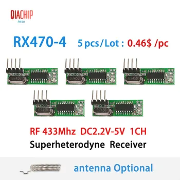 QIACHIP RF 433Mhz Superheterodyne Imtuvas Belaidžio Relė DC 1CH ASK/OOK Modulis MCU/ARM Arduino UNO 433.92 Mhz Nuotolinio Valdymo pultas