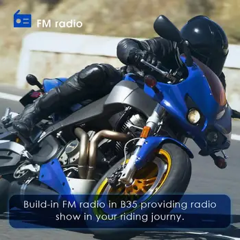 QTB35 Motociklo Šalmas Domofonas Šalmas Motociklo Šalmas Ryšio Motociklo Domofonas Ausines FM Radijas