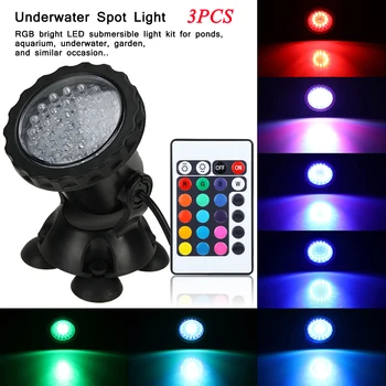 RGB LED Akvariumo Šviesos LED Prožektoriai, Sodas, Tvenkinys šviesos diodų (LED) Vietoje šviesos LED povandeninis žibintas Baseinas, povandeninis žibintas
