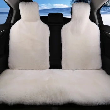 ROWNFUR Natūralių kailių Australijos avikailio automobilių sėdynių užvalkalai universalaus dydžio juodos sėdynės padengti reikmenys, automobilių 2016
