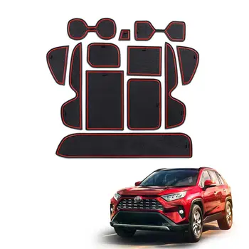 RUIYA Durų Groove Kilimėlis RAV4 2019 m. 2020 m., Vairas Kairėje Automobilių Slydimo Vartų Angą Pagalvėlės Auto Interjero Aksesuarų Raudona Balta Juoda