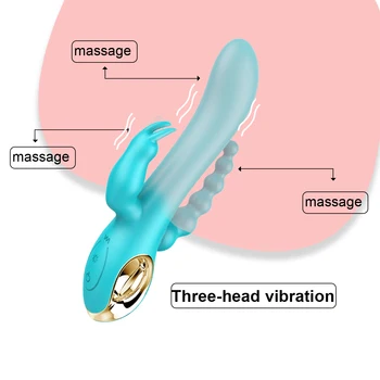 Rabbit Vibratorius G Spot Analinis Vibratorius Dvigubai Skverbtis į Makštį Klitorio Stimuliatorius atsparus Vandeniui Dildo Vibratorius, Sekso Žaislai Moterims