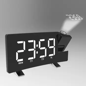 Radijo Laikrodis Digital 8 Colių LED Projektorius Projekcija Atidėti, Radijo Žadintuvas, Laikmatis, Apšvietimas 3W Garsiakalbius Namuose