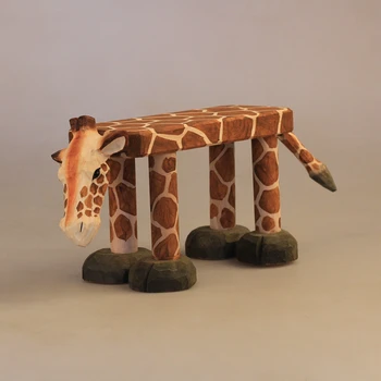 Ranka Raižyti Kietos Medienos Išmatose Kūdikių Papuošalai Gyvūnų Žirafa, Liūtas, Leopardas Lokys Hippo Formos Medienos, Kėdės Vaikams 1-2 Metų