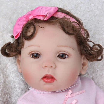 Reborn baby doll 45CM Švelnus viso kūno Silikono Atgimsta Netikėtumų Kūdikių Realus Atgimsta Vinilo Lėlės Mergaitėms boneca menina