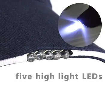 Reguliuojamas Dviračių 5 LED Žibintai Bžūp Baterija kepurė Su LED Žibintas Žibintuvėlis Žvejybos Bėgiojimas Beisbolo kepuraitę