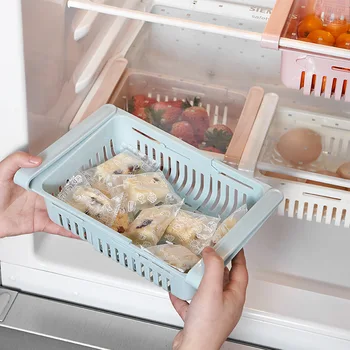 Reguliuojamas Tampus Šaldytuvas Organizatorius Stalčių Krepšelį Šaldytuvas Pull-out Stalčiai Šviežių Tarpiklis Sluoksnis stalčiuko
