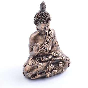 Retro Budos statula skulptūros, dervos duomenys, rankomis dekoruoti Budos statula, namų dekoravimo reikmenys, šiuolaikinių amatų