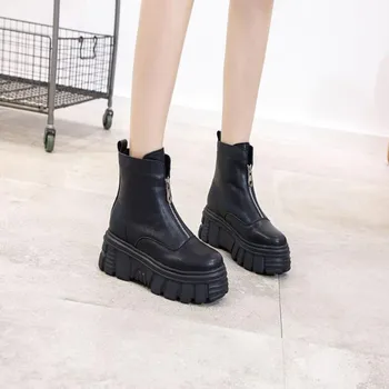 Retro trumpi batai moterims 2019 žiemos naują atsitiktinis vidurio vamzdis trumpas batai moterims, plius aksomo šiltas mados laukinių trumpi auliniai batai moterims