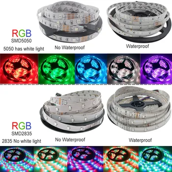 Rgb juostos valdiklis LED Šviesos Juostelės RGB 5050 SMD 2835 Lanksčios Juostelės fita led šviesos juostelės RGB 5M 10M, 15M Juosta 12v Diodų juostelės