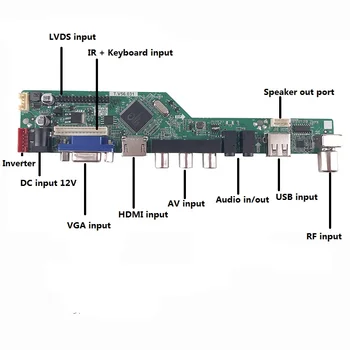 Rinkinys LP156WH4(TL)(Q2) Ekrano skydelis Valdiklio plokštės tvarkyklę nuotolinio VGA 15.6