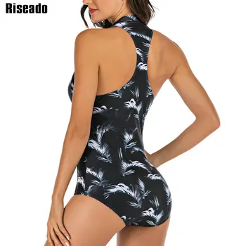 Riseado Sporto vientisi maudymosi kostiumėlį Racerback Konkurencijos maudymosi Kostiumėliai Moterims, 2021 M Plaukimo Kostiumas moterims Bėrimas Apsaugas Maudymosi Kostiumas XXL