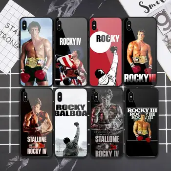 Rocky Balboa Telefono dėklas Grūdintas stiklas iphone 6 6S 7 8 plus X XS XR 11 12 mini PRO MAX