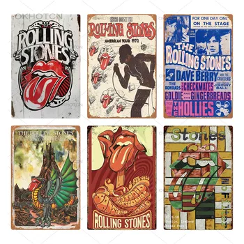 Roko Grupė Metalo Plakatas Lenta Rolling Stones Metalo Skardos Ženklas, Sienų Dekoras Žmogui Urvas Bar Pub Dekoratyvinės Plokštės