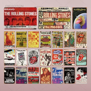 Roko Grupė Metalo Plakatas Lenta Rolling Stones Metalo Skardos Ženklas, Sienų Dekoras Žmogui Urvas Bar Pub Dekoratyvinės Plokštės