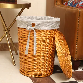 Rotango trukdo krepšį su nešvariais drabužiais krepšelį įdėkite drabužių laikymo krepšį drabužius, su dangteliu pincetu namų audimo didelis