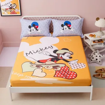 Rožinė Minnie Mouse Patalynės Vieno dviejų dydis paklode Komplektas queen Įrengtas Lapas Pagalvės užvalkalą Mergaitėms, Vaikams, Miegamojo King Lova Pora