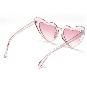 Rožinė meilė, akiniai nuo saulės, didelis persikas širdies akiniai nuo saulės moterų širdies formos akiniai