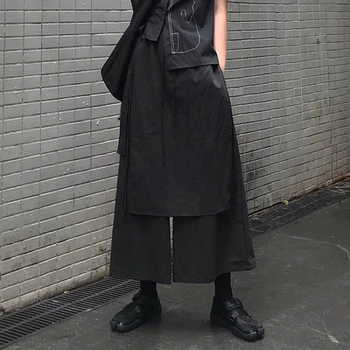 Rudens pradžioje 2020 naujas tamsiai vėjo moterų drabužių dizaino prasme Individualumo Mažų Samurajus laisvi kojų sijonas
