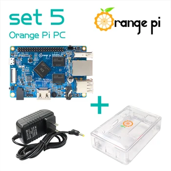 S ROBOTAS Orange Pi Pc SET5: Oranžinė Pi Pc + Skaidri ABS Atveju + Energijos Tiekimas, Palaikoma Android, Ubuntu, debian OPI7