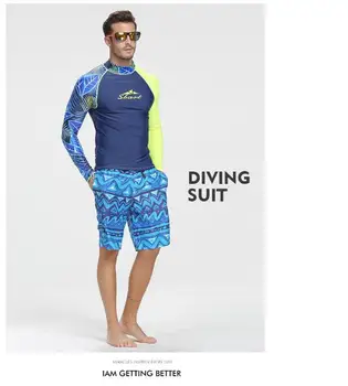 SBART vyrų bėrimas apsaugas shirt Mens Ilgas Rankovėmis Marškinėliai maudymosi Kostiumėliai, Wakeboard Floatsuit Viršūnes UV Plaukimo RashGuard