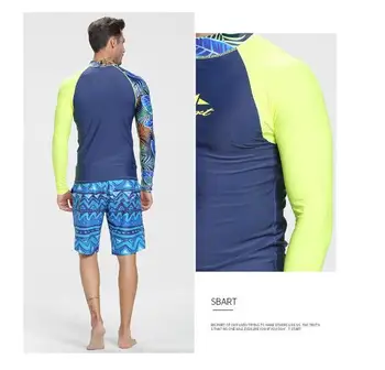 SBART vyrų bėrimas apsaugas shirt Mens Ilgas Rankovėmis Marškinėliai maudymosi Kostiumėliai, Wakeboard Floatsuit Viršūnes UV Plaukimo RashGuard