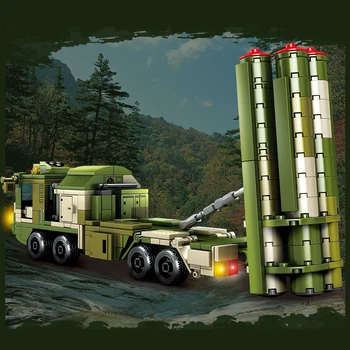 SEMBO Miestas Karinių Raketų Automobilių Sunkvežimio Modelis Blokai WW2 Mūšis Transporto priemonės Kareivis Policijos Duomenys Plytų Žaislai Vaikams