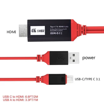 SOONHUA USB-C-HDMI Kabelį, Tipas C) - HDMI Adapteris, skirtas 