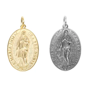 S'STEEL Mergelės Marijos Pakabukas Moterų 925 Sterlingas Sidabro Krikščionių Derliaus Karoliai & Karolius, Be Karoliai Fine Jewelry