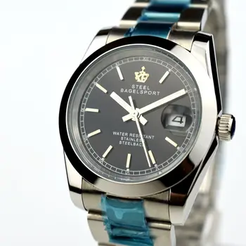 STEELBAGELSPORT Prabangos Prekės ženklo Žiūrėti Klasikinis Vyrų Mechaninė Automatinė Riešo laikrodžių Mados Full Steel Verslo Vyrų Laikrodžiai relojes