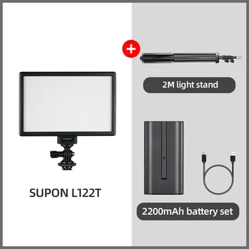 SUPON L122T LED Ultra plonas LCD Bi-Color & Pritemdomi photo light Studio Vaizdo Lemputė Skydelyje fotografija apšvietimo reguliavimas+Šviesos stendas