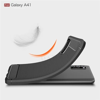Samsung Galaxy A41 Atveju Minkštas Silikoninis Galinio Dangtelio Samsung A41 Anglies Pluošto Atsparus Smūgiams Bamperis Telefono Dėklas Samsung A41