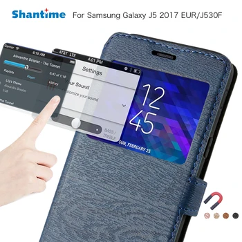 Samsung Galaxy J5 2017 Flip Book Case For Samsung Galaxy J7 2017 Galaxy J3 Skyrius 2017 Peržiūrėti Langų Knyga Atveju Silikoninis Galinio Dangtelio