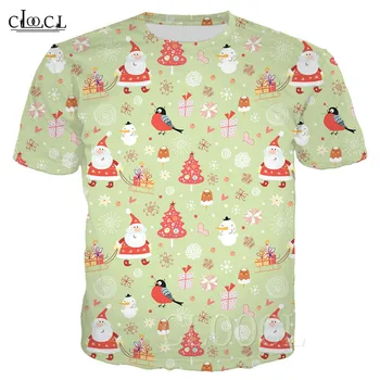 Santa Claus ir Kalėdų Senį Animacinių filmų T-shirt 3D Spausdinimo Kalėdų Hip-Hop Plius Dydis Marškinėliai Vyrams/Moterims Vasaros Trumpas Rankovėmis Tee Viršų