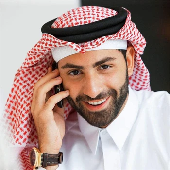 Saudo Arabijos Islamo Kepurės Vyrų Hijabs Aikštėje 135*135CM Arabų Turbaną Musulmonų Maldos Skrybėlės 7Color Medvilnės Šalikas Žmogui arabų Drabužiai