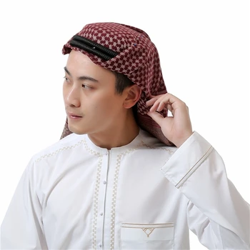 Saudo Arabijos Islamo Kepurės Vyrų Hijabs Aikštėje 135*135CM Arabų Turbaną Musulmonų Maldos Skrybėlės 7Color Medvilnės Šalikas Žmogui arabų Drabužiai