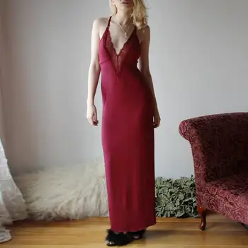 Seksualus Maxi Ilga Suknelė Nėrinių Sundress V-Kaklo Backless Spageti Dirželis Šalis Suknelės 2021 VONDA Bohemijos Vestidos Femme