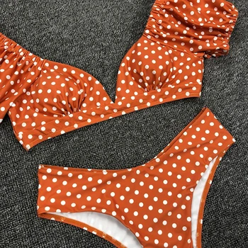 Seksualus, Trumpas Rankovės Bikini 2020 M. maudymosi kostiumėlį Moterų V-Kaklo Vasaros Paplūdimio maudymosi Kostiumėliai Moterims Besimaudančių Maudymosi Kostiumą, Aukštos Kojos, Bikini Komplektas