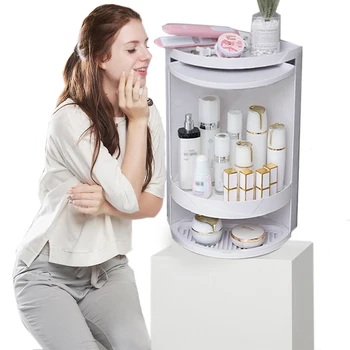 Sellin Vonios Kosmetikos stalčiuko 360 Laipsnių Sukimosi Plastiko tualetinis staliukas, Double layer Skyrelio Virtuvės Kempinę Turėtojas