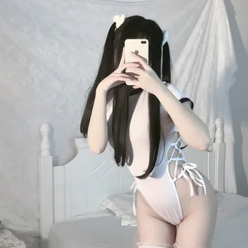 Sexy Moteris Anime Apatinis Trikotažas Babydoll Maudymosi Kostiumėlį Cute Lolita Underwear Nustatyti Animacinių Filmų Tarnaitė Cosplay Erotika Studentų Porno Kraujavimas Iš Kostiumų Bodysuit