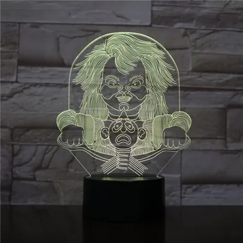 Siaubo Lėlės 3D Lempos Puikus Atlygis už Kūdikio Gana Deco Stalo Spalva Keičiasi su Nuotolinio Led Nakties Šviesos Lempos Lampara 1251