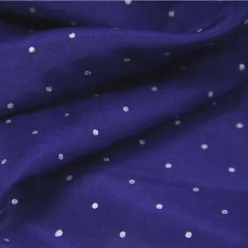 Sidabro intarpai dizainas mėlynas fonas, šilko, medvilnės audinio polka dot,SCT394