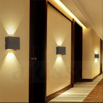 Sienos šviesos diodų (LED) Aliuminio Paviršius sumontuotas 6W lampada geležinkelių projekto Kvadratinių sienos lempos naktiniai kambarys miegamasis sieniniai šviestuvai menas